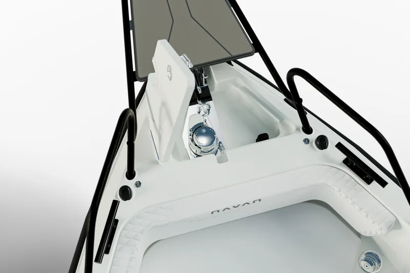 Slide: The Image of Bow view of 2026 Navan T30 boat with anchor and sleek design. - 6