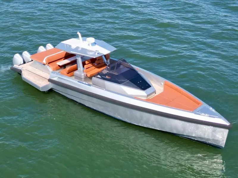 Slide: The Image of Luxury Wally 48 X yacht, 2023 model, cruising on calm waters. - 15
