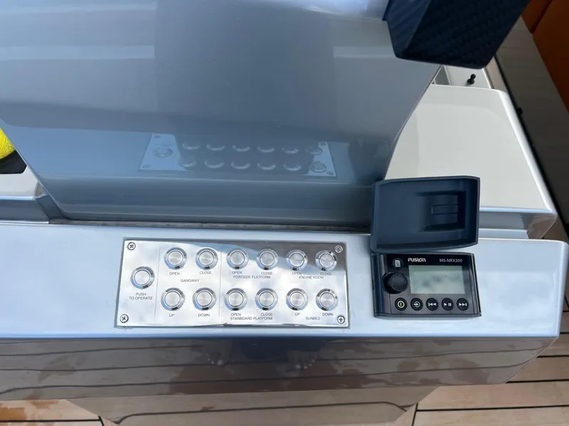 Slide: The Image of Control panel of 2023 Wally 48 X yacht with buttons and Fusion MS NRX300 display. - 20
