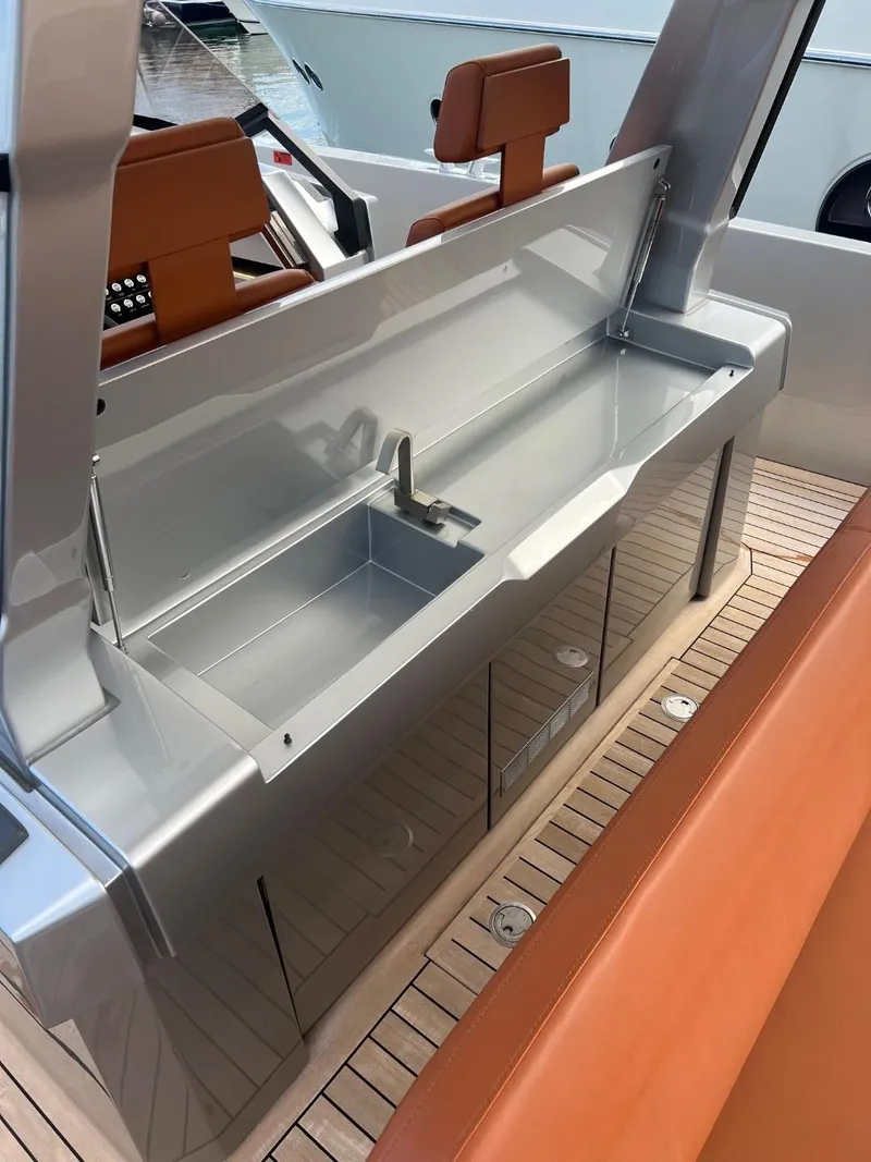 Slide: The Image of Luxurious yacht kitchen on the Wally 48 X, 2023 model. - 44