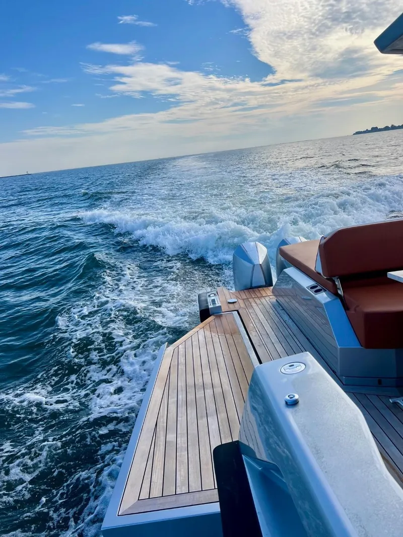 Slide: The Image of Luxury Wally 48 X yacht cruising on open sea, 2023 model. - 18