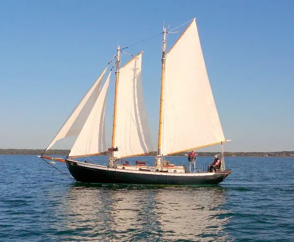 Slide: The Image of George Stadel Schooner built by Atlantic Boat Works 1975 - 6
