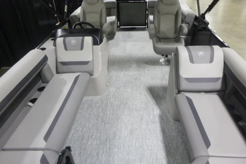 Slide: The Image of 2026 Premier 200 Sunscape RF boat interior with gray seating and modern design. - 5