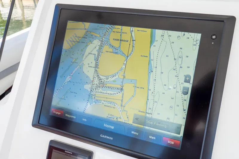 Slide: The Image of Garmin navigation display on 2015 Intrepid 400 Center Console boat. - 71