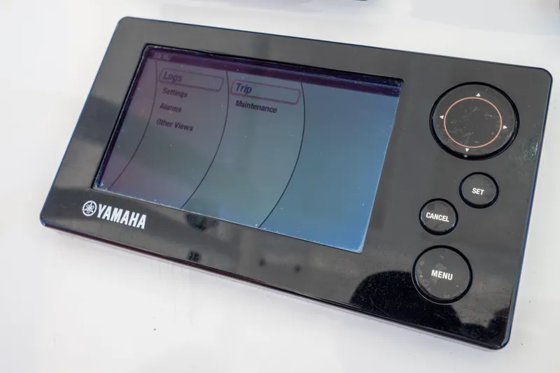 Slide: The Image of Yamaha control panel on 2015 Intrepid 400 Center Console boat. - 75