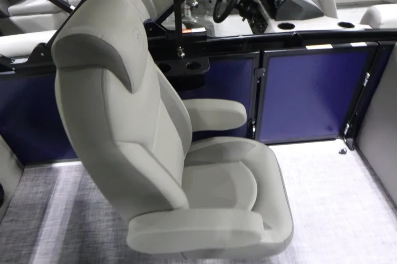Slide: The Image of Luxurious seating in 2026 Premier 220 SUNSCAPE RL boat interior. - 16