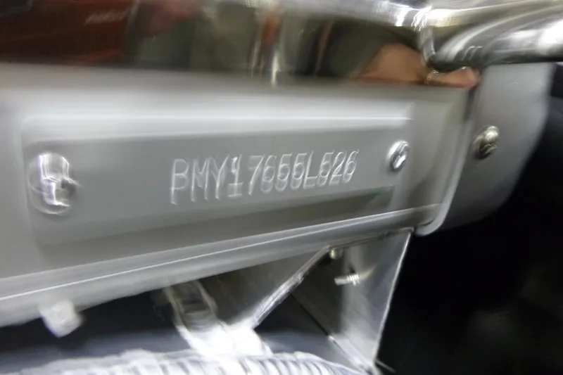 Slide: The Image of VIN plate of a 2026 Premier 220 SUNSCAPE RL boat, showing serial number. - 22