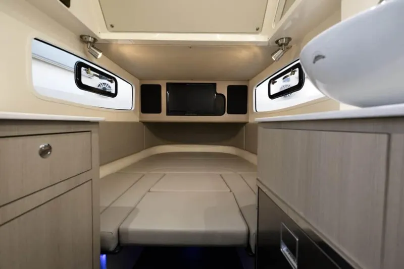 Slide: The Image of Manufacturer Provided Image: 2025 Scout 357 LXF cabin interior with modern design and comfortable seating. - 18