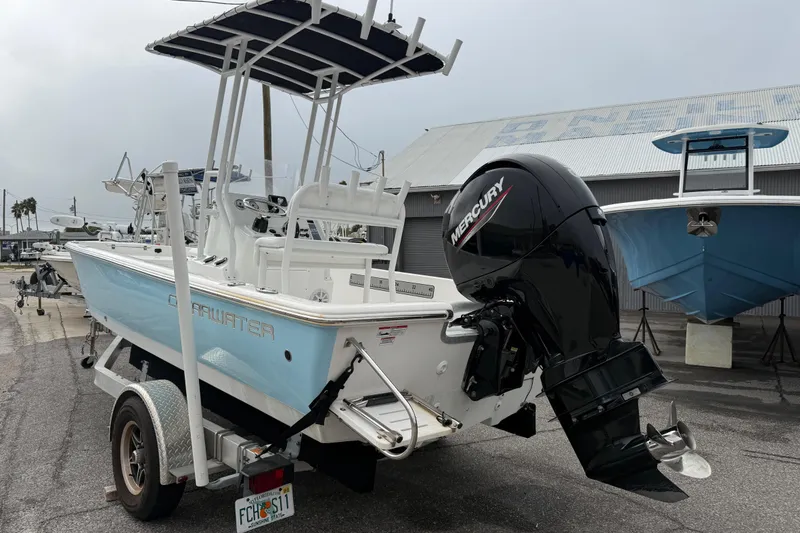 Slide: The Image of 2022 Clearwater 2100 Baystar boat with Mercury outboard motor on trailer. - 3
