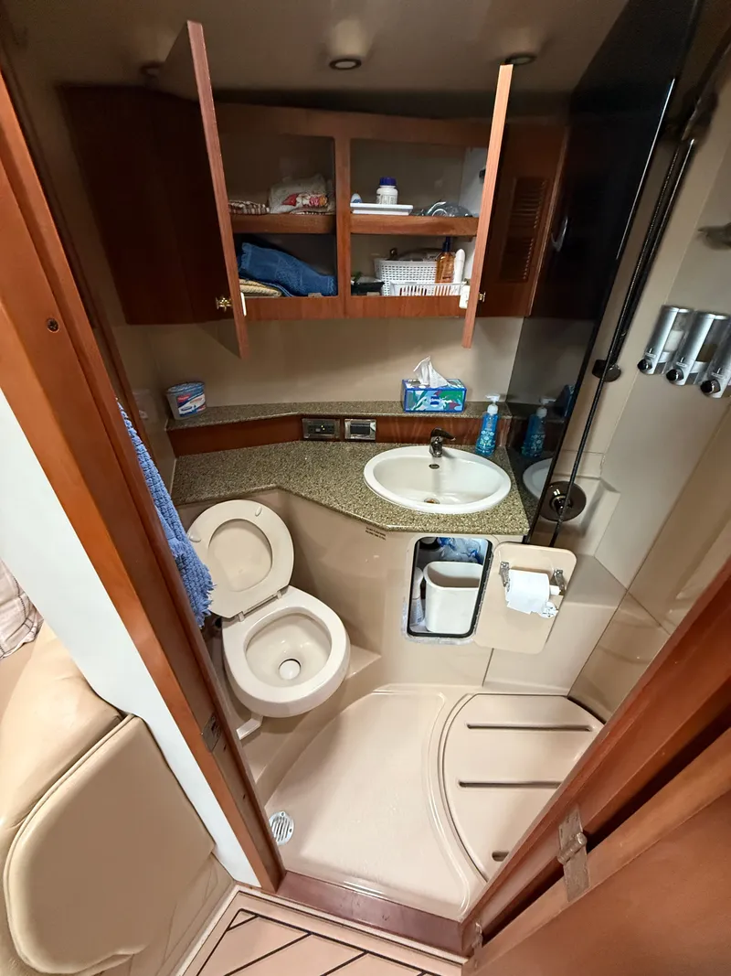 Slide: The Image of Rampage 38 Express 2002 bathroom with sink and toilet. - 45