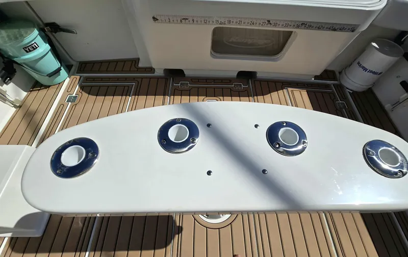 Slide: The Image of Interior of a 2002 Rampage 38 Express boat. - 8