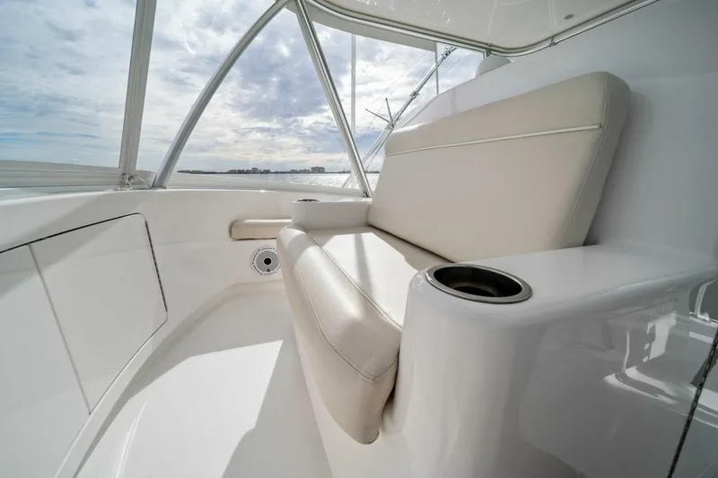 Slide: The Image of Luxurious seating on 2021 Viking 46 Billfish yacht with ocean view. - 38