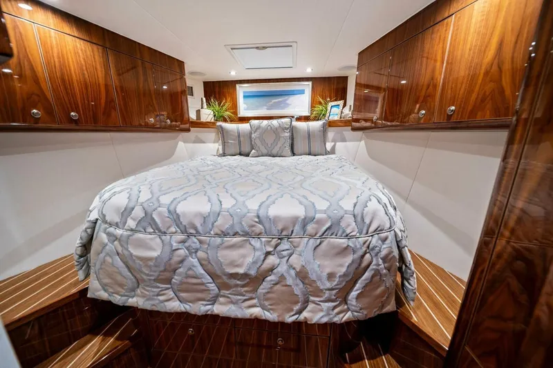 Slide: The Image of Luxurious cabin interior of 2021 Viking 46 Billfish yacht with elegant wood finishes. - 5