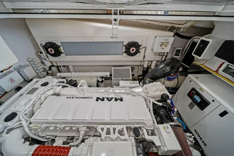 Slide: The Image of Engine room of 2021 Viking 46 Billfish with MAN engine and Kohler generator. - 71