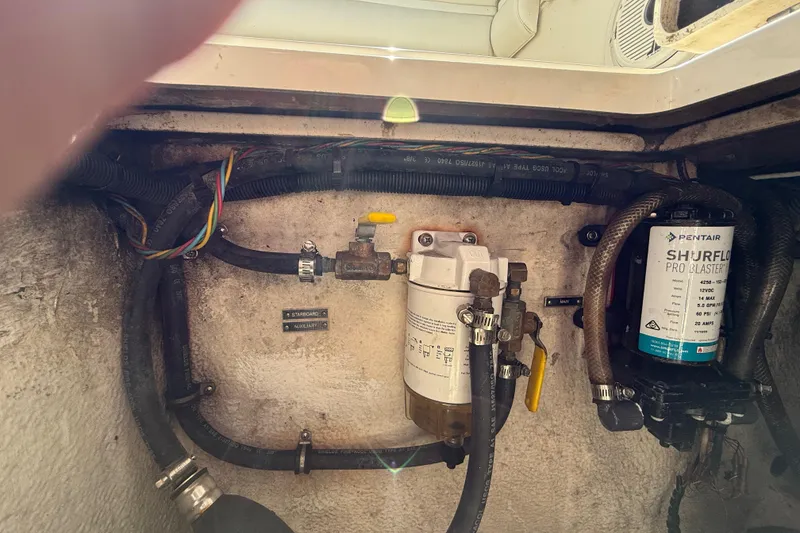 Slide: The Image of Engine compartment of a 2008 Intrepid 377 Walkaround with visible wiring and components. - 180