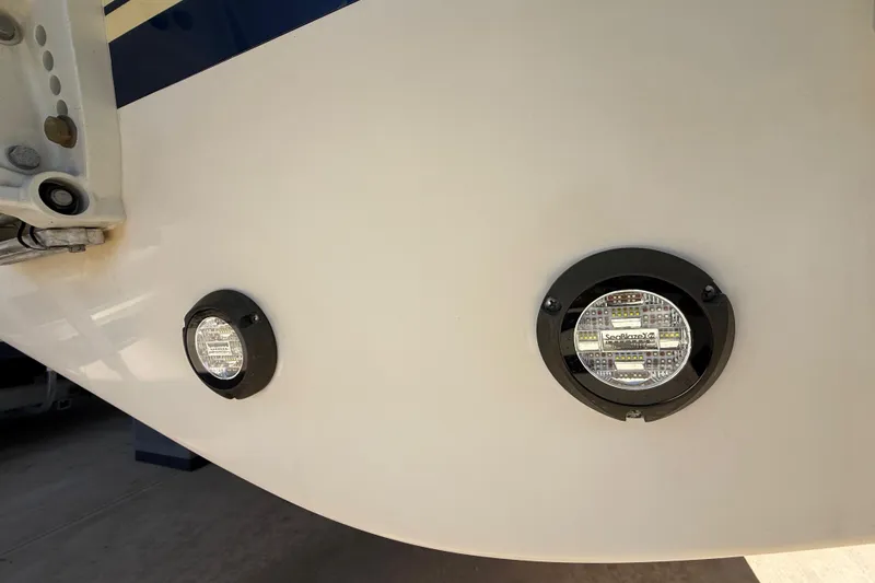 Slide: The Image of 2008 Intrepid 377 Walkaround boat with underwater LED lights. - 190