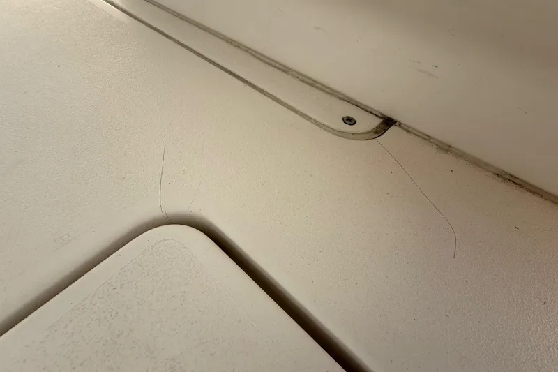 Slide: The Image of 2008 Intrepid 377 Walkaround interior detail with visible wear and surface marks. - 225