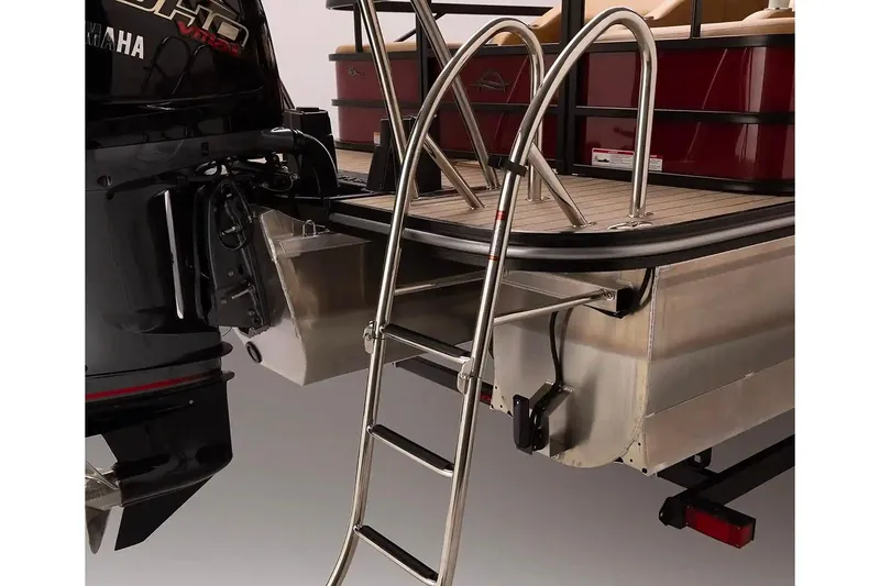 Slide: The Image of Manufacturer Provided Image: 2026 SunCatcher Fusion 324SS boat with stainless steel ladder and Yamaha motor. - 5