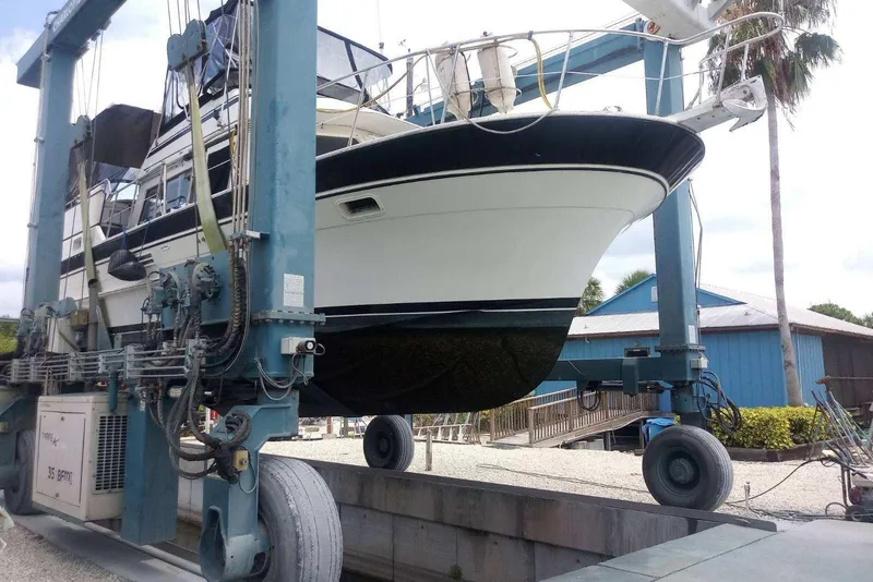 Slide: The Image of 1984 Kha Shing 40 Spindrift yacht, named Delia II, docked in Punta Gorda, FL. - 3