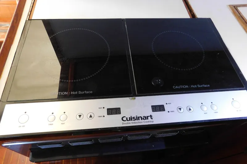 Slide: The Image of Cuisinart double induction cooktop on 1984 Kha Shing 40 Spindrift yacht. - 30