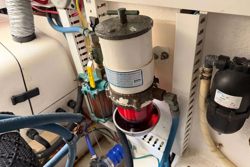 Slide: The Image of Engine room of 2008 Henriques 30 Express with fuel filter and separator system. - 89