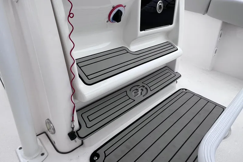 Slide: The Image of 2020 Sea Fox 228 Commander boat steps with non-slip surface and safety cord. - 24