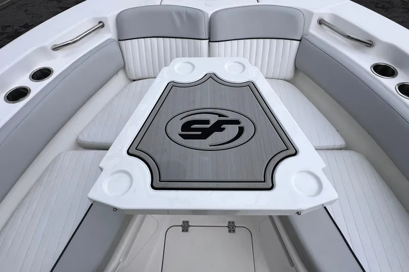 Slide: The Image of Interior of 2020 Sea Fox 228 Commander boat with seating and table. - 50