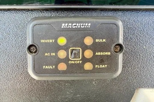 Slide: The Image of Control panel on a 1997 Marlin Yachts 350SF, featuring Magnum inverter settings. - 14