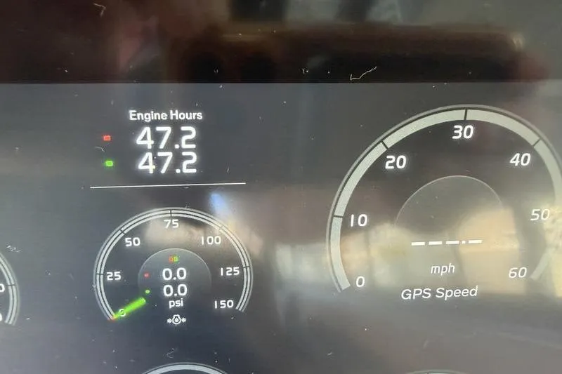 Slide: The Image of Dashboard of 2025 Cobalt R35 showing engine hours and GPS speed. - 20