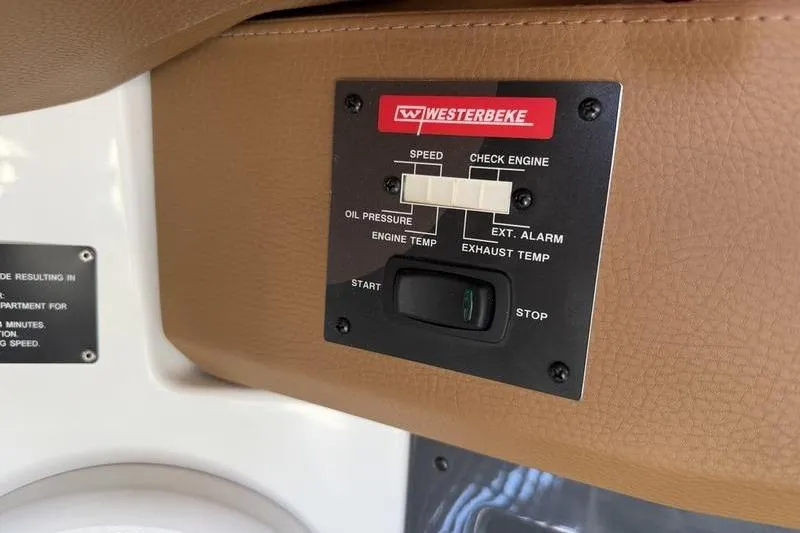 Slide: The Image of Control panel of a 2025 Cobalt R35 with Westerbeke engine indicators. - 25