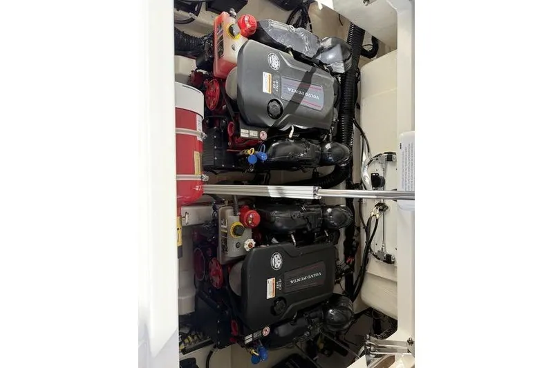Slide: The Image of 2025 Cobalt R35 engine compartment with dual Volvo Penta engines. - 29