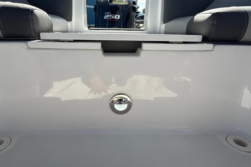 Slide: The Image of 2018 Hurricane SunDeck 2486 OB boat interior with Yamaha 250 engine. - 25