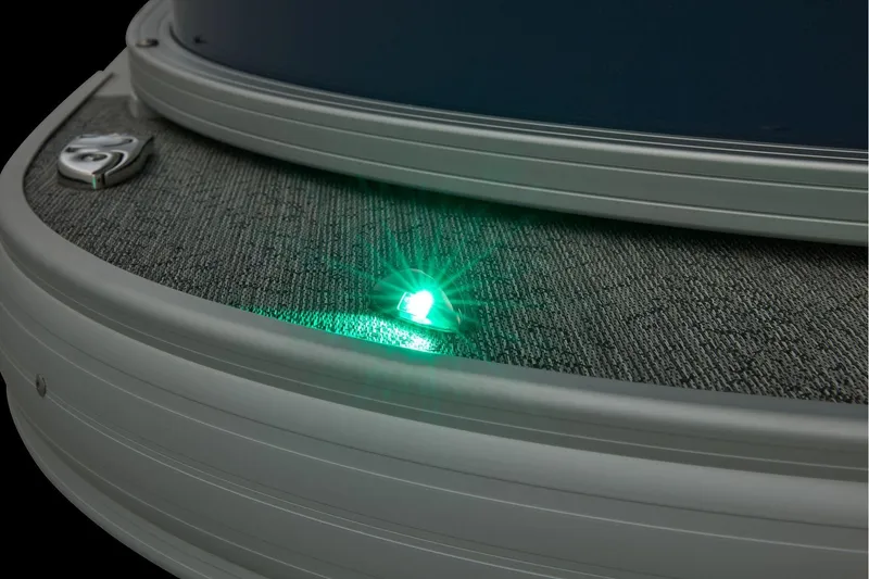 Slide: The Image of Manufacturer Provided Image: 2026 Sun Tracker Bass Buggy 18 DLX with illuminated green deck light. - 14