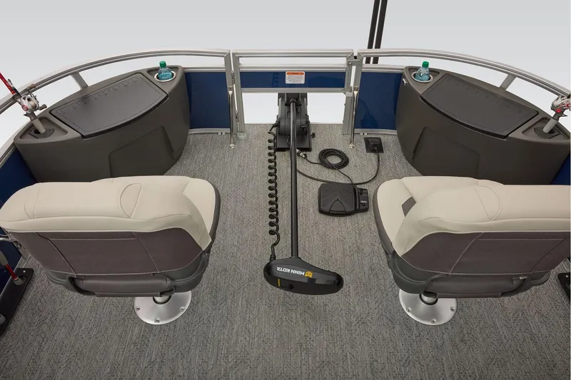 Slide: The Image of Manufacturer Provided Image: 2026 Sun Tracker Bass Buggy 18 DLX interior with seating and fishing equipment. - 24