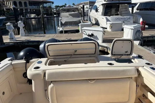 Slide: The Image of Control panel of 2016 Grady-White Freedom 307 boat with navigation equipment. - 2