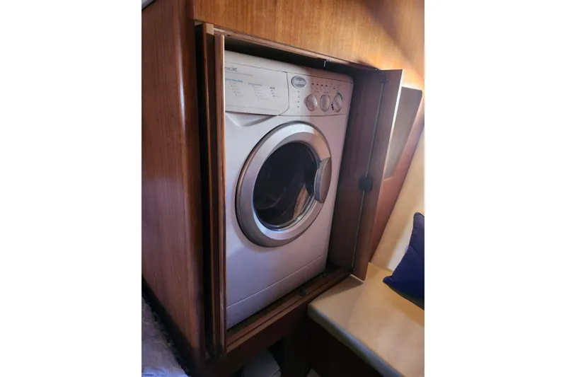 Slide: The Image of Washing machine in 2003 Hunter 426 Deck Salon yacht interior. - 70