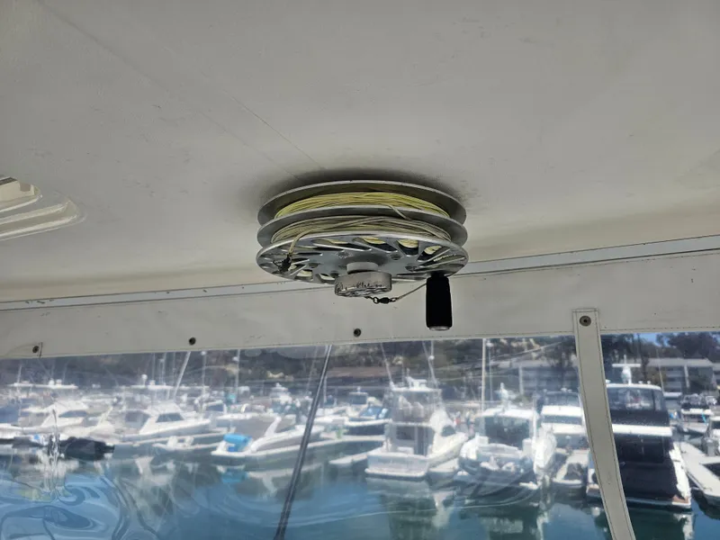 Slide: The Image of Riviera 42 Flybridge 2005 boat detail with marina view. - 43