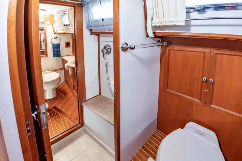 Slide: The Image of 2005 Grand Banks 49 Eastbay SX yacht bathroom interior. - 45