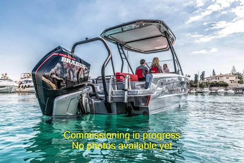 Slide: The Image of 2024 BRABUS SHADOW 300 CT boat on water, rear view. - 4