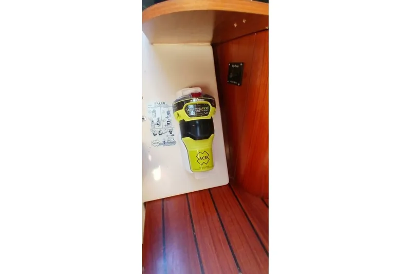 Slide: The Image of Emergency beacon on 1994 Beneteau Oceanis 44 CC yacht interior. - 76