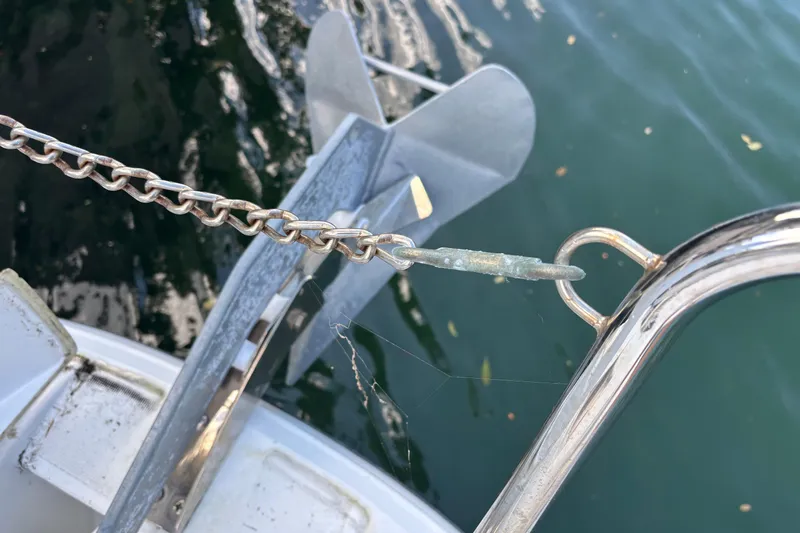 Slide: The Image of Anchor chain and hook on Jeanneau NC 795 Series 2 boat, 2022 model. - 25