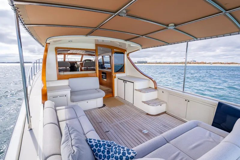 Slide: The Image of Luxurious 2018 Palm Beach Motor Yachts PB50 with spacious deck and elegant interior. - 7