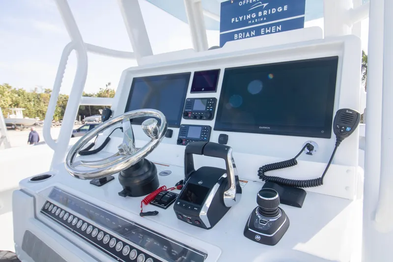 Slide: The Image of Control panel of 2026 Invincible 39 Open Fisherman boat with advanced navigation systems. - 3