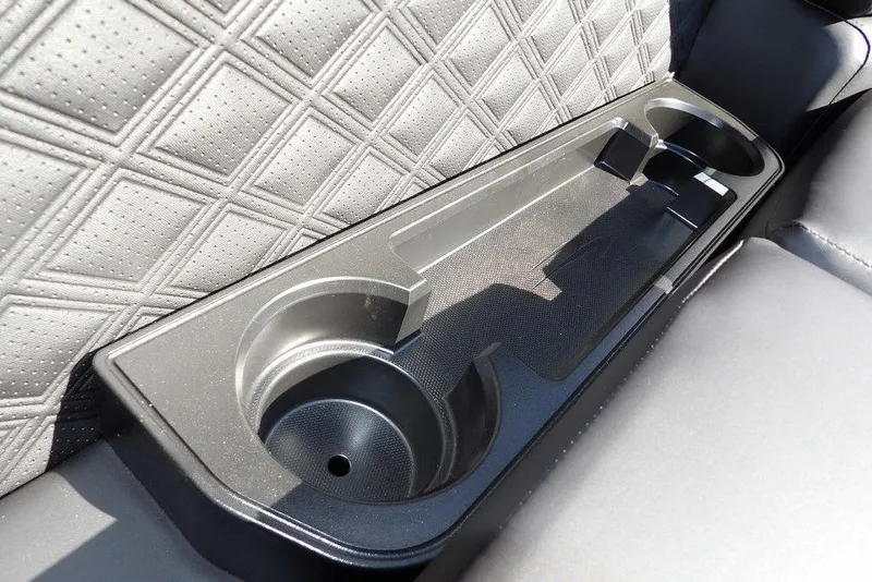 Slide: The Image of Cup holders in 2026 Bennington S Swingback 22 SSB with diamond-patterned upholstery. - 34