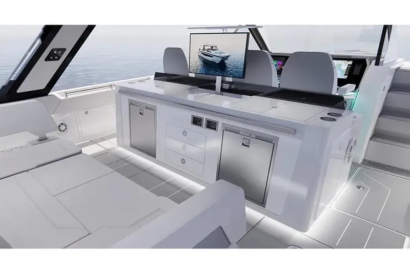 Slide: The Image of Manufacturer Provided Image: Luxurious interior of 2026 Aquila 45 Sport yacht with modern amenities and sleek design. - 6