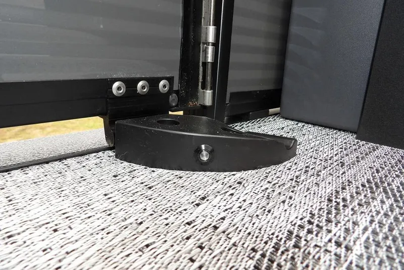 Slide: The Image of Close-up of Bennington M L-Bench 22 ML 2026 hinge detail on textured surface. - 37