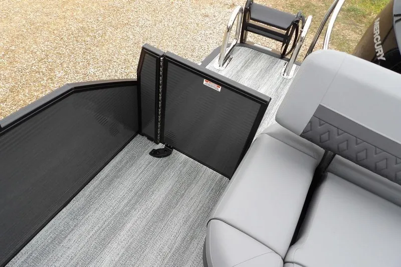 Slide: The Image of 2026 Bennington M L-Bench 22 ML pontoon boat interior with gray seating and flooring. - 38