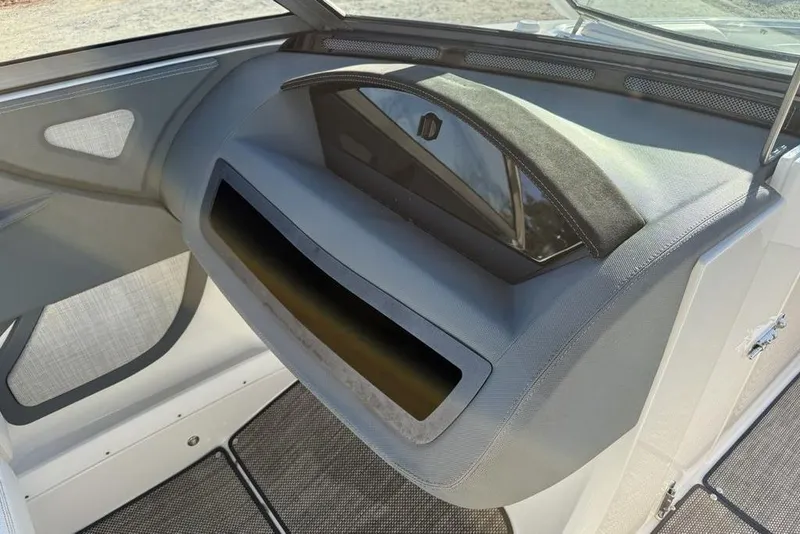 Slide: The Image of 2017 Cobalt R3 boat interior dashboard with modern design and sleek finishes. - 27