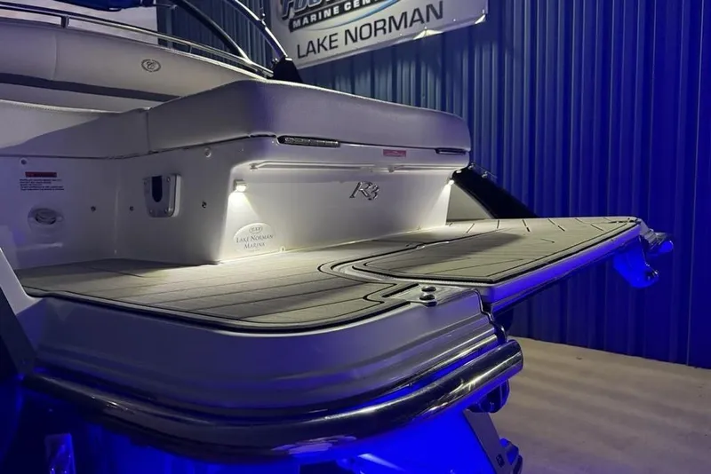 Slide: The Image of 2017 Cobalt R3 boat with illuminated swim platform at Lake Norman Marine Center. - 40