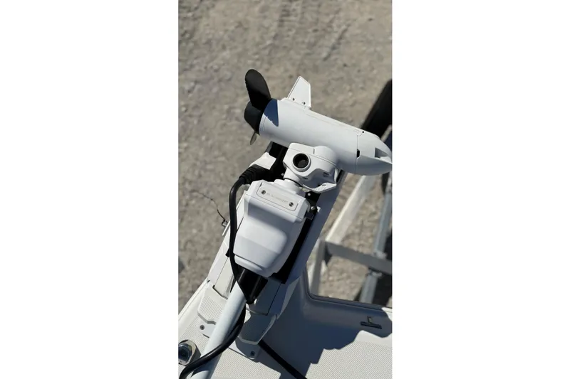 Slide: The Image of Close-up of a 2023 World Cat 280 DC-X boat motor on a sunny day. - 51